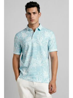 Simon Carter - Men Light Blue Printed Polo T-Shirt