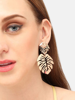 Sohi - Gold Plated Contemporary Drop Earrings
