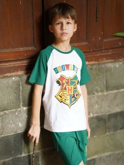 Napchief - Unisex Harry Potter Hogwarts Raglan T-Shirt with Shorts (Set of 2)