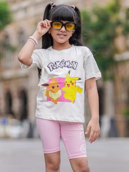 Napchief - Girls Pokemon Pikachu Eevee Shorts Set