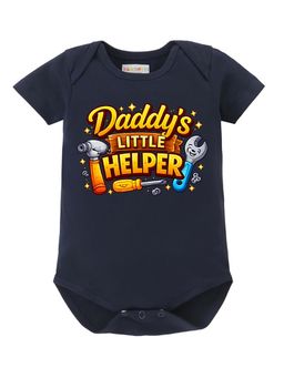 BLUSHES - Half Sleeve Daddy's Little Helper Printed Onesies - Navy Blue