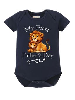 BLUSHES - Half Sleeve My First Father's Day Printed Onesies - Navy Blue