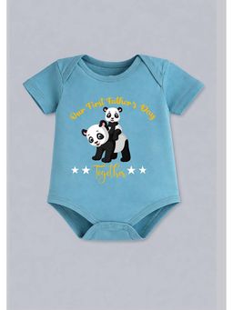 BLUSHES - Half Sleeve Our First Father's Day Together Printed Onesies - Blue