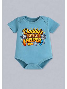 BLUSHES - Half Sleeve Daddy's Little Helper Printed Onesies - Blue