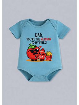 BLUSHES - Half Sleeve Dad You're The Ketchup Printed Onesies - Blue