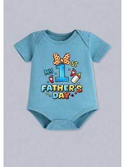 BLUSHES - Half Sleeve My 1st Father's Day Printed Onesies - Blue