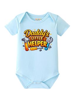 BLUSHES - Half Sleeve Daddy's Little Helper Printed Onesies - Aqua Blue