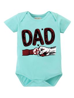 BLUSHES - 100% Cotton Knit Half Sleeve Dad Printed Onesies - Sea Green
