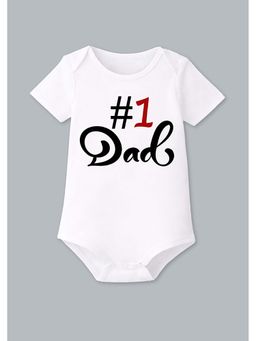 BLUSHES - 100% Cotton Knit Half Sleeve Dad Printed Onesies - White