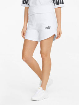Puma - Ess 5 Inch High Waist Womens White Shorts