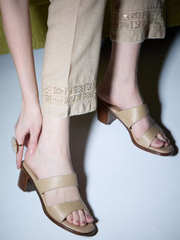 Inc.5 - Womens Golden Festive Block Heels