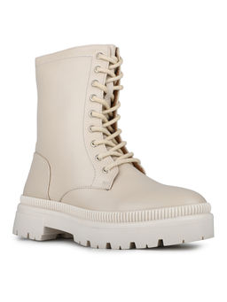 Inc.5 - Womens Cream Round Toe Casual Boots