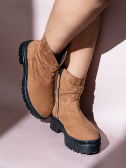 Inc.5 - Womens Brown Round Toe Casual Boots