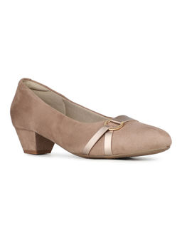 Inc.5 - Womens Beige Work Solid Round Toe Pump Heels