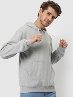 Campus Sutra - Men Solid Hooded Sweatshirt