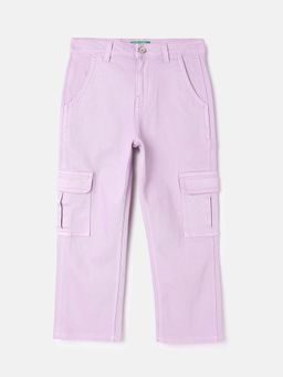 United Colors of Benetton - Purple Solid Straight Fit Cargo Pant