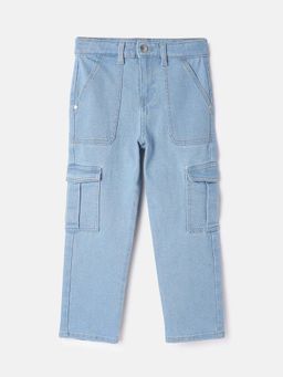 United Colors of Benetton - Blue Solid Straight Fit Cargo Pants