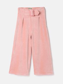 United Colors of Benetton - Pink Textured Regular Fit Trousers