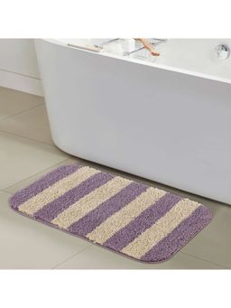 OBSESSIONS - Anti-Skid Polyester Colorblock Bath Mat - Mauve