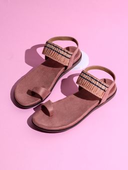 Inc.5 - Womens Peach Casual Solid One Toe Sandals