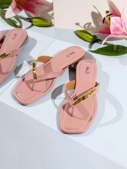 Inc.5 - Womens Pink Casual Solid T-Strap Flats