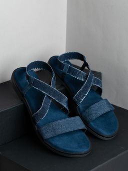 Inc.5 - Womens Blue Casual Striped Round Toe Sandals