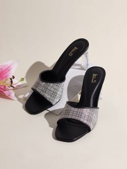 Inc.5 - Womens Grey Party Wear Printed Toe Square Toe Block Sandal Heels
