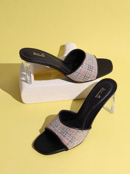 Inc.5 - Womens Rose Gold Party Wear Printed Toe Square Toe Block Sandal Heels