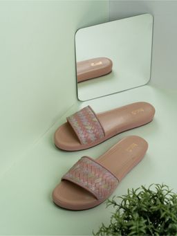 Inc.5 - Womens Peach Casual Solid Round Toe Slip-On Sandals