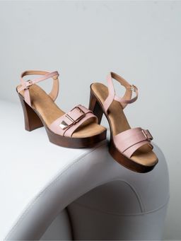 Inc.5 - Womens Pink Party Wear Solid Round Toe Block Sandal Heels