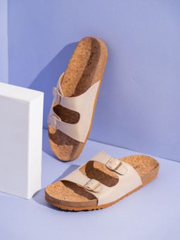 Inc.5 - Womens Cream Casual Solid Round Toe Slip-On Sandals