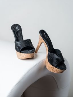 Inc.5 - Womens Black Party Wear Printed Toe Round Toe Stiletto Heels