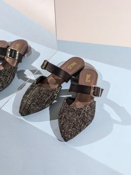 Inc.5 - Womens Black Casual Solid Slip-On Flat Mules