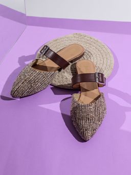 Inc.5 - Womens Brown Casual Solid Slip-On Flat Mules