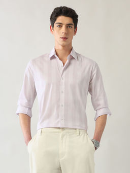 Arrow Newyork - Men Vertical Striped Manhattan Slim Fit Dobby Shirt