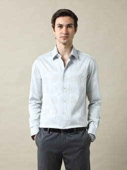 Arrow - Men Multi Color Textured Tailored Fit 185 Shirt (38)