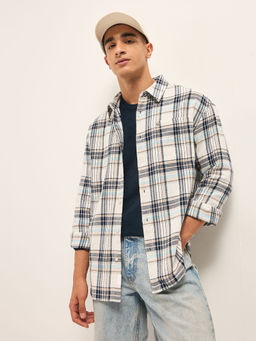 The Bear House - Men Multi-Color Cotton Slim Fit Shirt