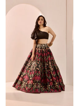 Rashika Sharma - Black Kayaa Lehenga with Blouse (Set of 2)