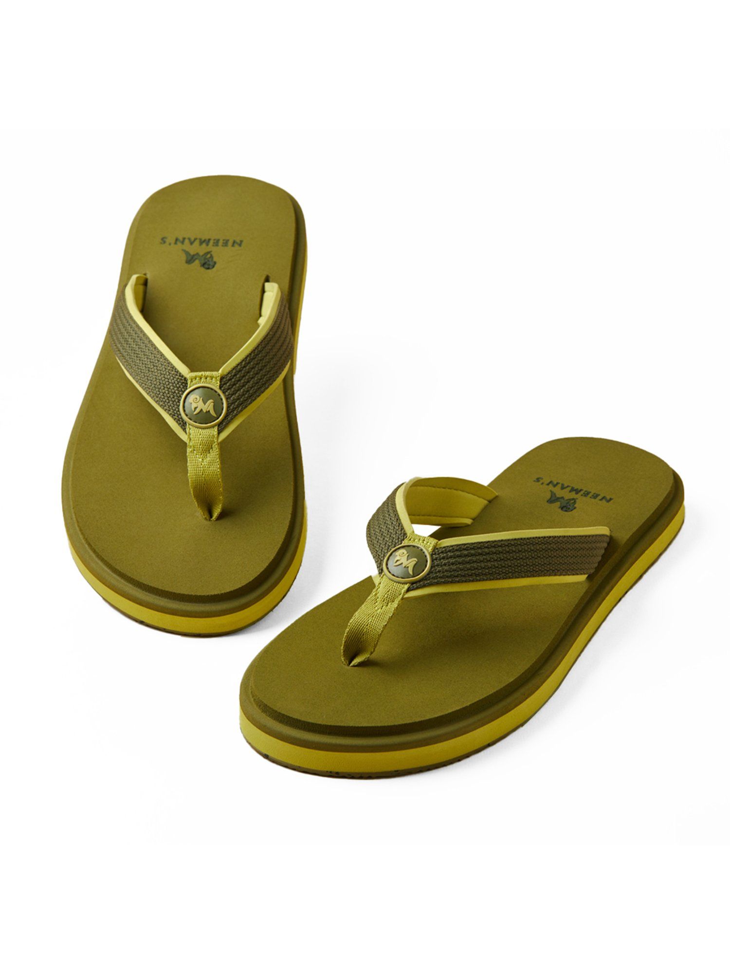 Buy Neeman's Eco Fluffy Flipflops - Avocado Green Online