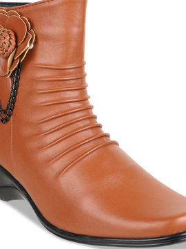 Buy SHUZ TOUCH Women Solid Heeled Boots 