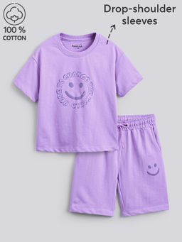 Hopscotch - Lavender Cotton T-shirt & Shorts