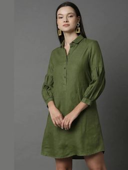 B Label - Olive Horizon Sleeve Dress