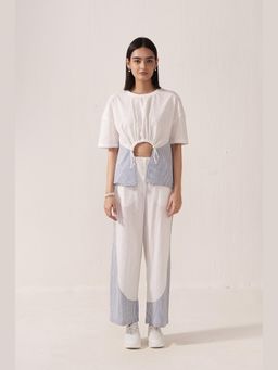 Muvazo - White Crisp White Top with Pant