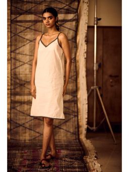Banana Labs - Sequence Cotton Slip Dress With Lining And Denim Edges