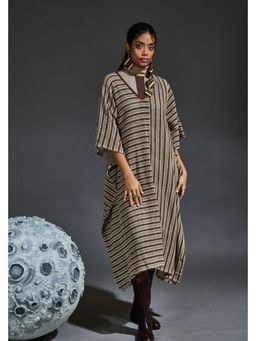 Banana Labs - Crater Stormy Brown Dress With Mesh Kaftan