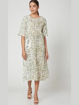 Banana Labs - Textured Rubber Block Printed Midi Dress