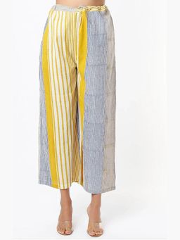 Banana Labs - Multi-Color Stripes Comfortable Pure Cotton Palazzo