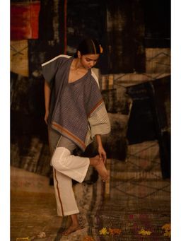 Banana Labs - Sequence Continuum Denim-Cotton Kaftan Set