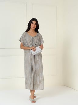 Onto by Aanchal - Celeste Metallic Kaftan Midi Dress