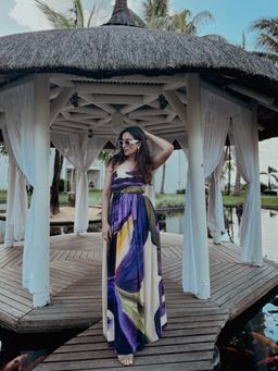 Poppi - Purple Wisteria Printed Maxi Dress